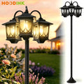 Hoodink 3-Head Solar Lamp Post Light, 73" Solar Lights Outdoor Waterproof, 60Lm 3000K Pathway Lights for Garden, Lawn, Yard
