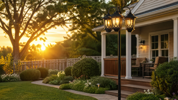 Three head lamp posts