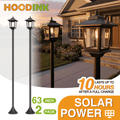 Outdoor Solar Post Lights, 2-Pack 63" Dusk to Dawn Solar Lamp Posts, Waterproof Floor Lamps, Warm White Pole Lights for Patio with Replaceable Bulb