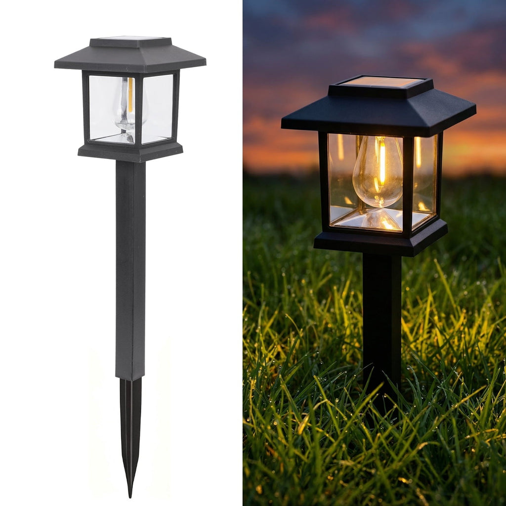 Hoodink Solar Lights Outdoor, 12 Pack 3000K Waterproof Auto On/Off Solar Pathway Lights for Your Garden, Landscape, Path, Yard, Patio, Driveway,Walkway Decor, Brown