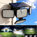 Hoodink Solar Outdoor Lights 4500LM 306LED Motion Sensor Security Light, 4 Heads, IP65 Waterproof, 270° Wide Angle, 3 Modes, Remote Control for Yard/Backyard